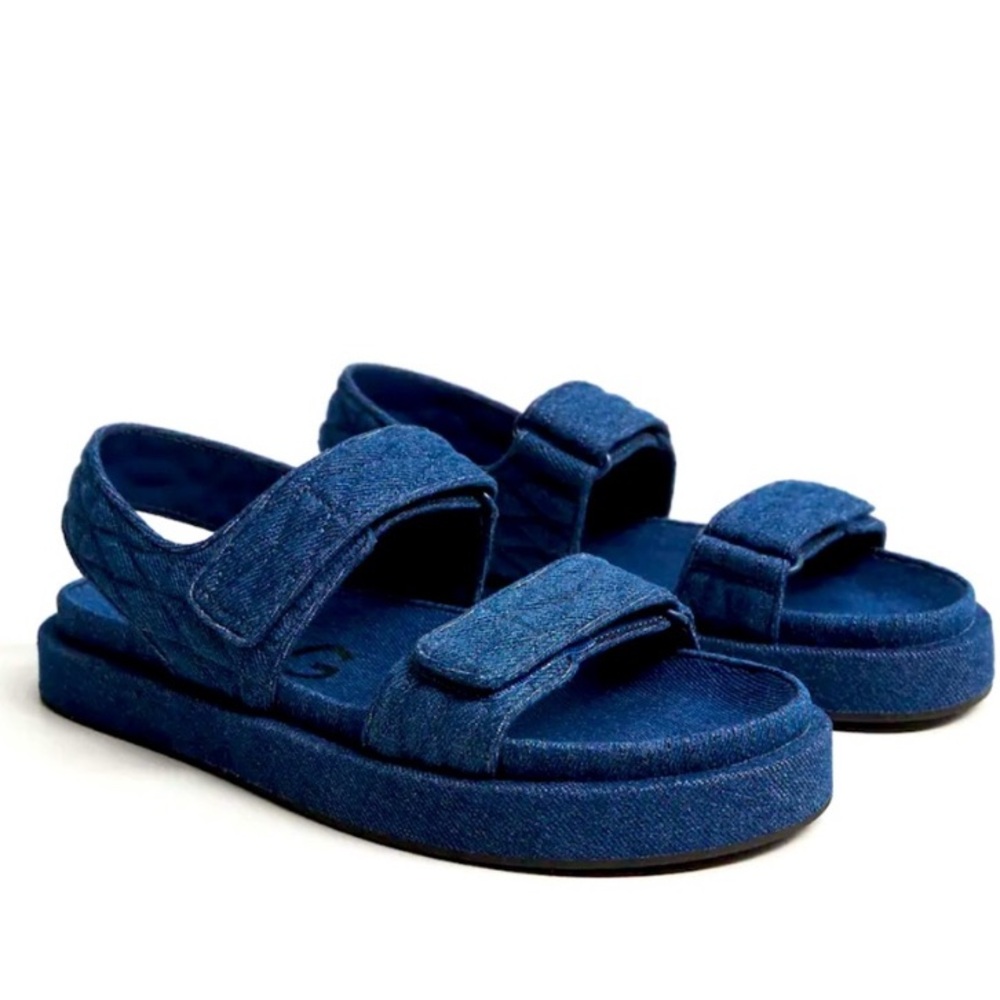Mango Denim Chunky Sandals